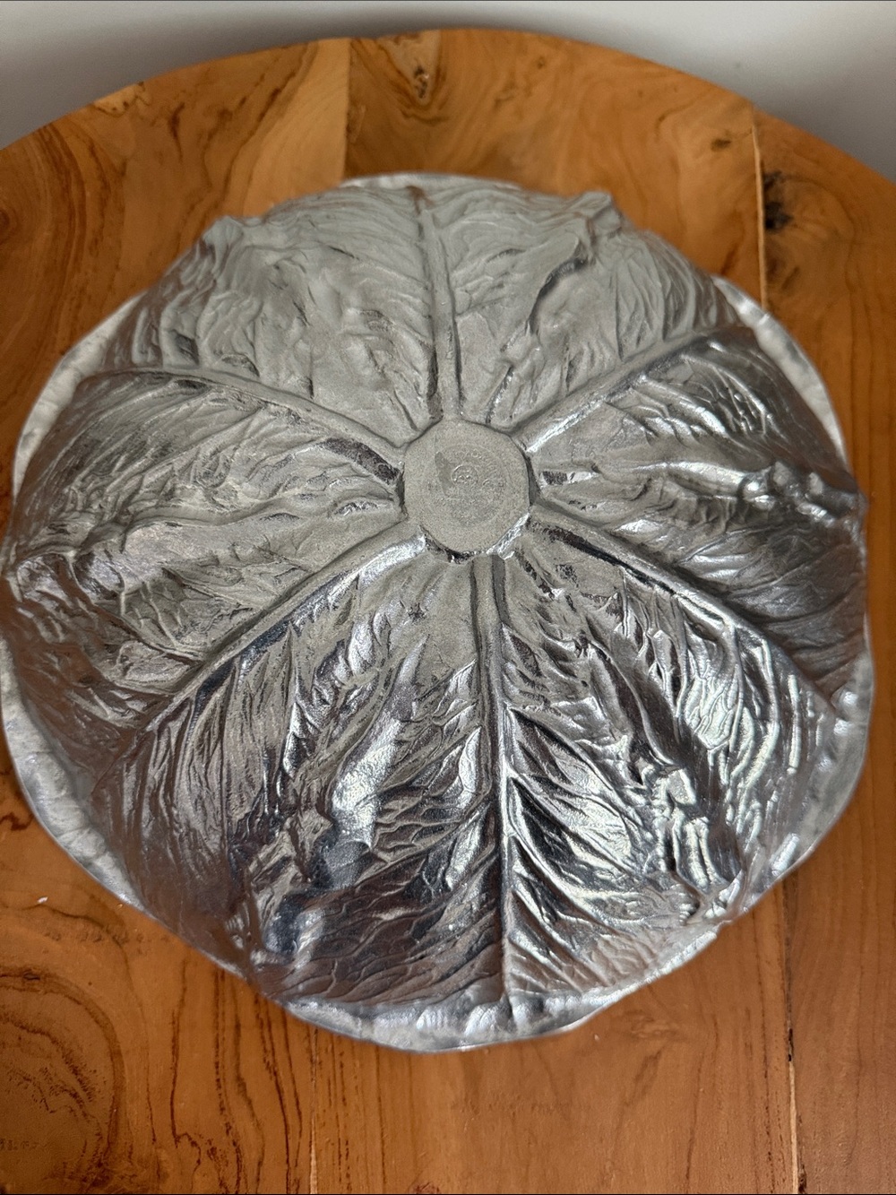 Wilton Armetale Cabbage Leaf Serving Bowl Round Platter Divided Server Lot - Picture 3 of 9
